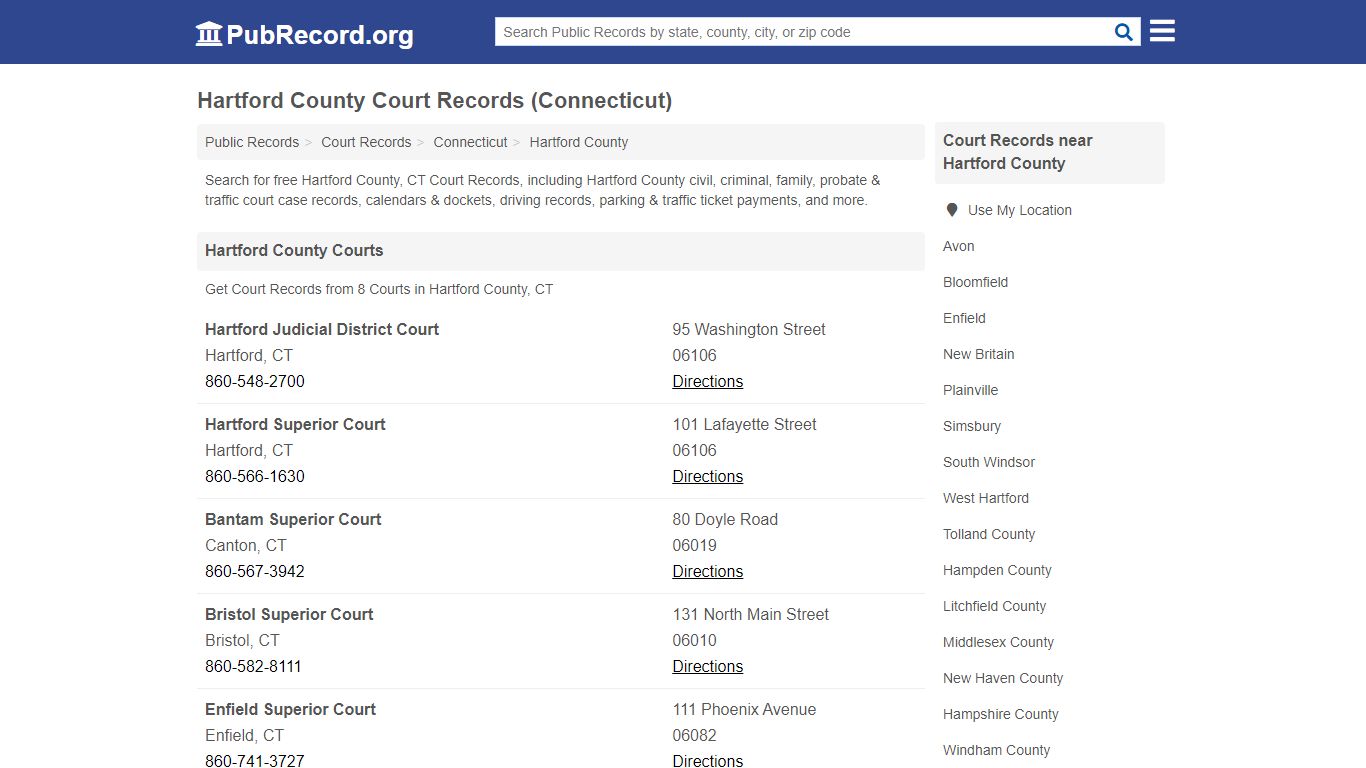 Hartford County Court Records (Connecticut) - PubRecord.org